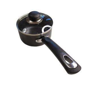 Utopia Kitchen Nonstick Saucepan with Lid, 1 Quart (Black)